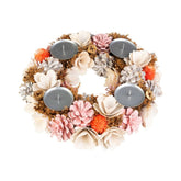 Hectarul - Coronita de Craciun Ø30 cm roz/portocaliu cu suporturi de lumanari MagicHome